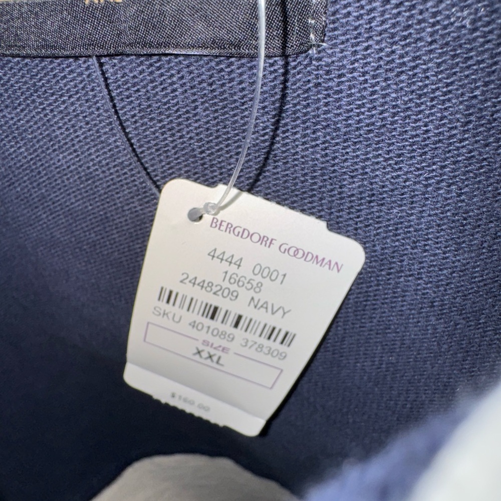 Kith X Bergdorf Goodman Navy White Gold Pullover Sweatshirt Rugby XXL - Picture 9 of 11
